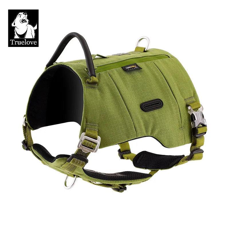 Truelove Luxury Soft Large Dog Pet Harness Backpack Comfortable Durable Outdoor Breathable Adjustable Service Dog Training Vest