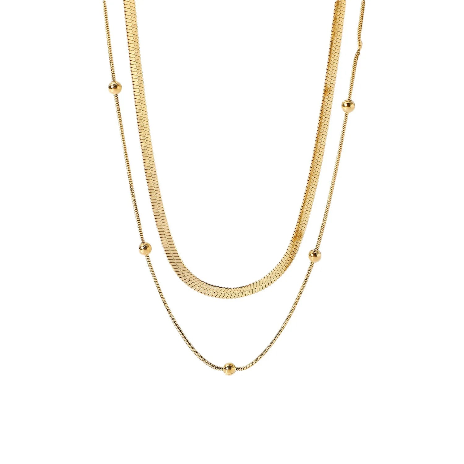 COOL Most Popular Customized Necklace Stainless Steel Double Chain Non Tarnish Jewelry Designer Necklace