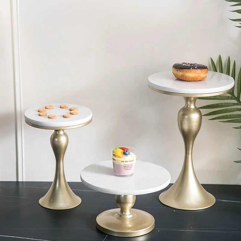 Home Party Wedding Decorative Marble Birthday Round Tray Dessert Fondant Desktop Afternoon Tea Marble Table Display