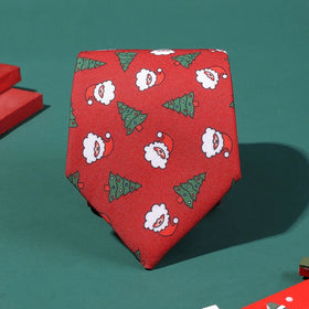 Wholesale Best Selling Lot Stock Christmas Neck Ties Xmas Festival Santa Claus Red Ties Christmas Tree Corbata De Navidad