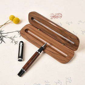 Wooden Ballpoint Single Pen Presentation Case Walnut Wood Ballpoint Pens Gift Box Signature Pen Set for Office School