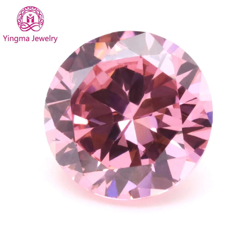 Hot Selling Stone Round Shape Synthetic Cz Gems All Sizes 1mm to 10mm Special Rhodolite Color Loose Gems Stones Cubic Zirconia