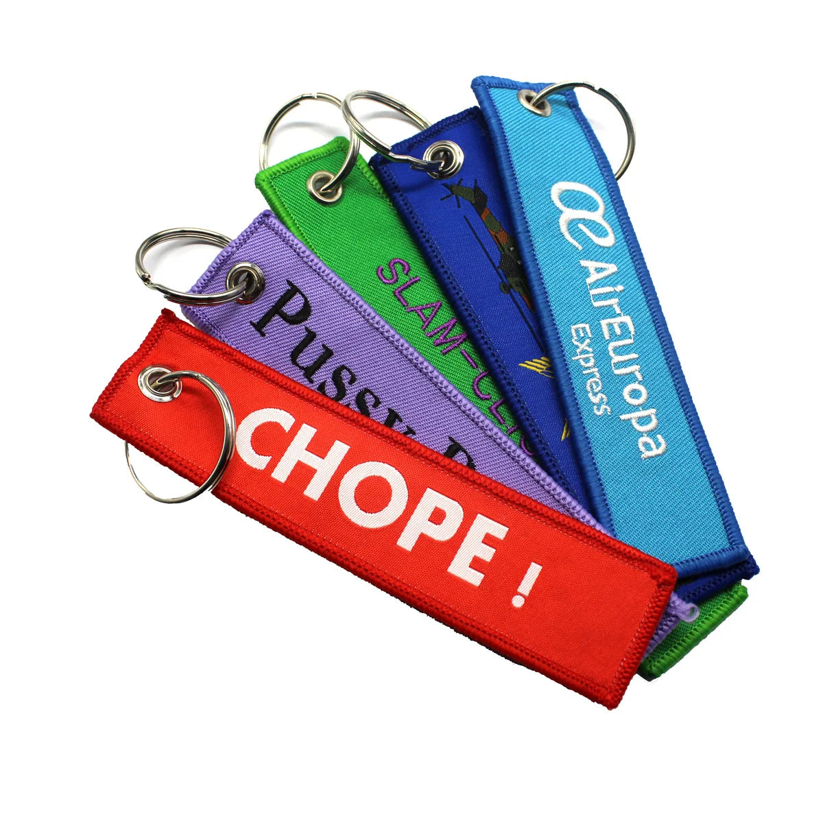 Custom Brand Logo Embroidery Key Chain Tag
