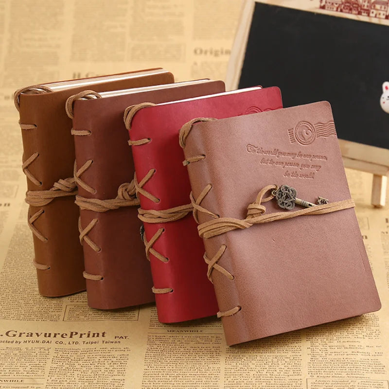 Personalized Retro PU Leather Notebook Creative Strap Notebook Students Gift Luxury Notebook