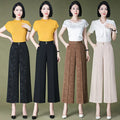 L-6XL Cropped High Waist Wide Leg Pants Summer New Thin Relaxed Pants