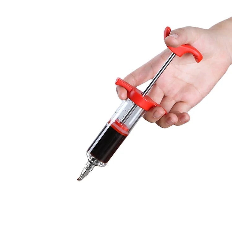 Meat Injector 1-oz Plastic BBQ Marinade Injector Kit Turkey Injector Syringe for Turkey Smoked BBQ Grill
