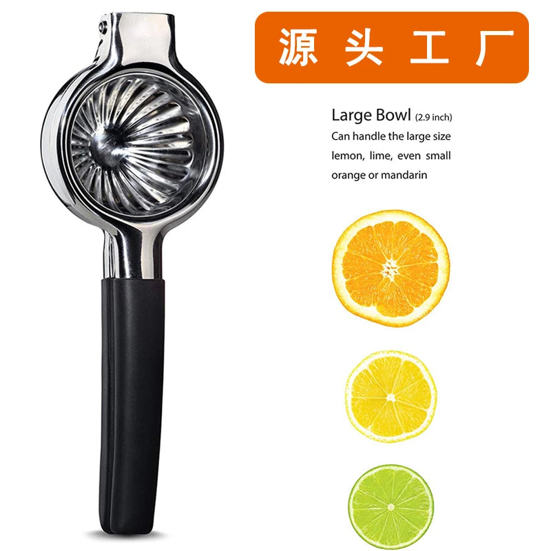 Lemon Squeezer 304 Stainless Steel Large Manual Juicer Citrus Press with Super Large Bowl and Silicone Handles Manual