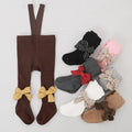 Spring Autumn Baby Tights Leggings Cotton Baby Tight Pants Solid Color Overalls Bow Baby Girls Pantyhose