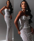 A10668 Migugarment Luxury Styles Pearls Women Prom Dresses Lace Sequins Embroidered Backless Sleeveless Ladies Elegant Dresses