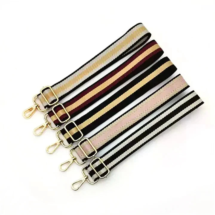 Meetee B-J2093 Lace Color Webbing Tote Bag Accessories Vertical Stripes Interchangeable Narrow Shoulder Straps Belt Handbags