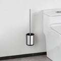 304 Stainless Steel Bathroom Black Toilet Cleaning Brush With Holders Set Stand 2 Optional Silicone Brush Head