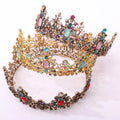 Baroque Queen Crown Tiaras Rhinestone Wedding Crowns Tiaras for Women Costume Party Hair Accessories with Gemstones