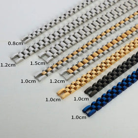 Ins Popular Retro British Style Stainless Steel 18k PVD Gold Plated Waterproof Jewelry Mesh Chain Vintage Watch Bracelet