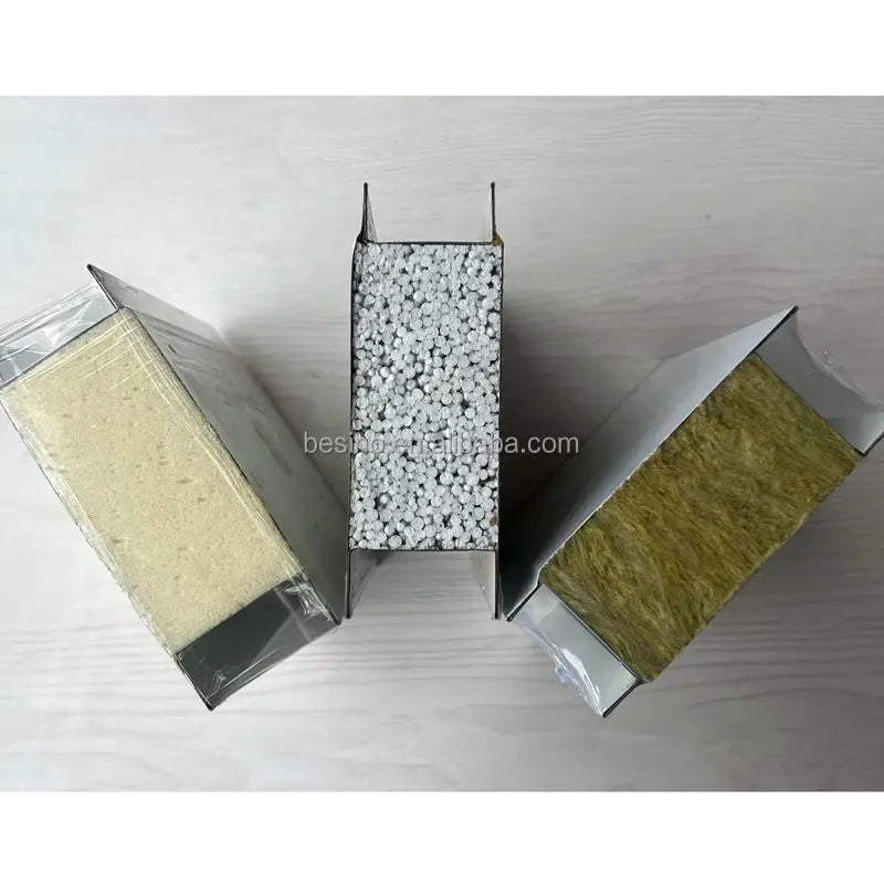 BESINO Prefab Sample 50mm Core Rock Wool Honeycomb Clean Room Sandwich Panel Metal Modern Design Customizable Length 5 Year 20cm