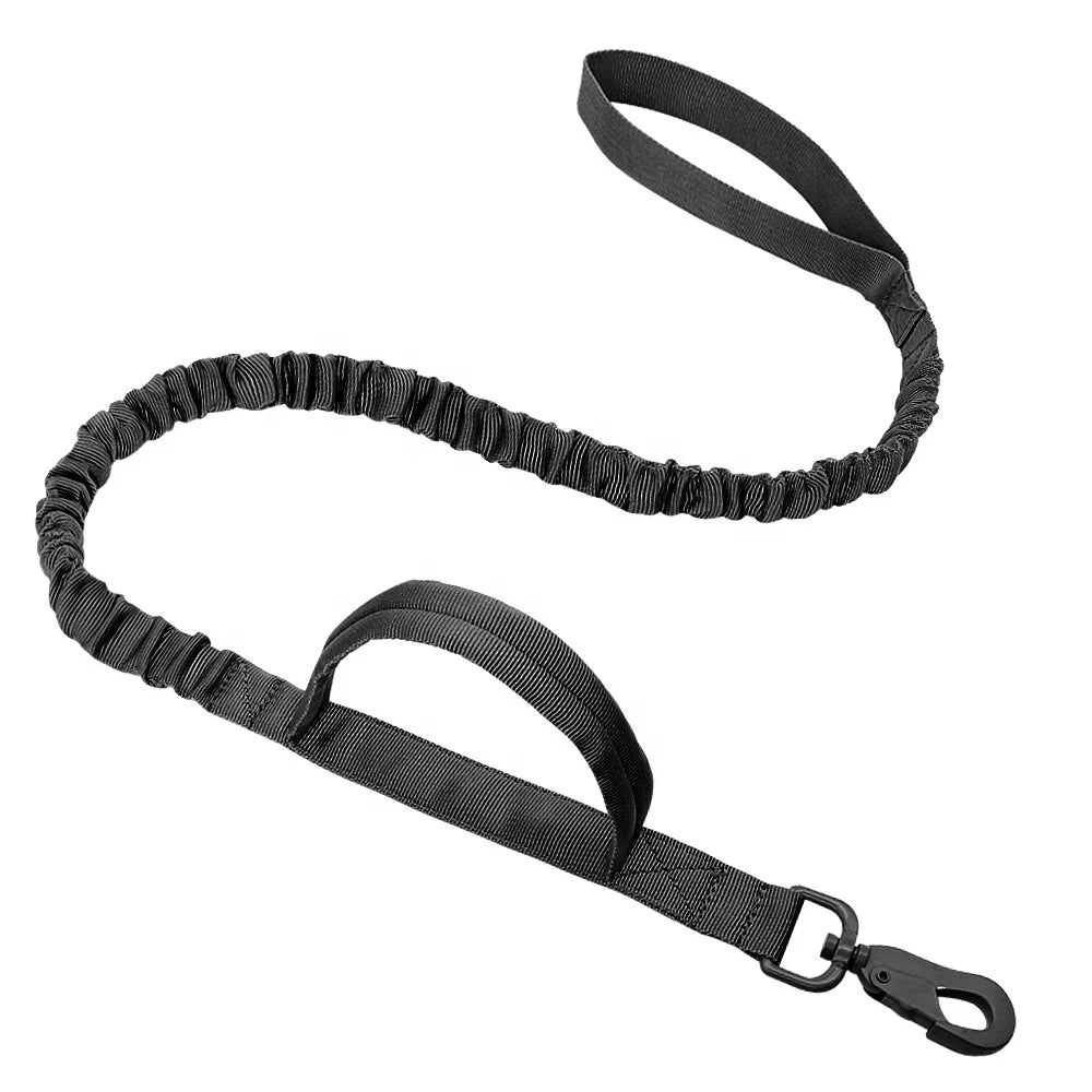 New Design Solid Pattern Elasticity Explosion-Proof Training Dog Leash Tactical Dog Walking Rushed Harness