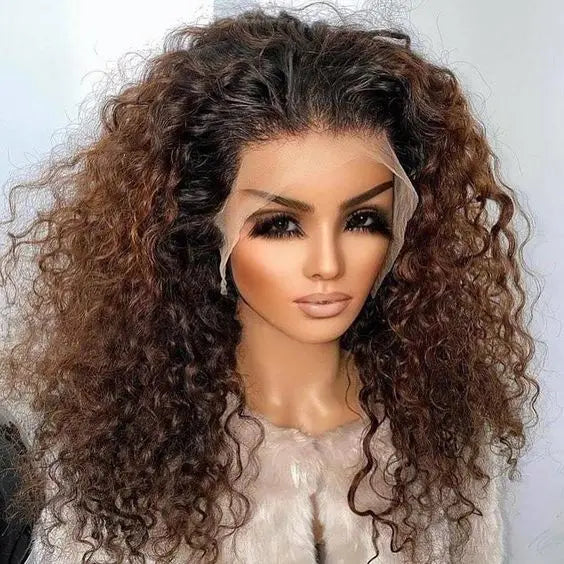 Lemoda 13x4 Cheap Ombre Highlight Wig Remy Brazilian Honey Brown Colored Human Lace Front Wigs HD Transparent Lace Front Wigs
