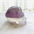 Wholesale Natural Healing Lavender Fluorite Skulls Quartz with Carved Crystal Skulls for Gift