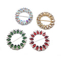 Colorful Round Shape Diamante Rhinestone Belt Buckle Rhinestone Buckle Slider Custom Buckle for Chair Sash