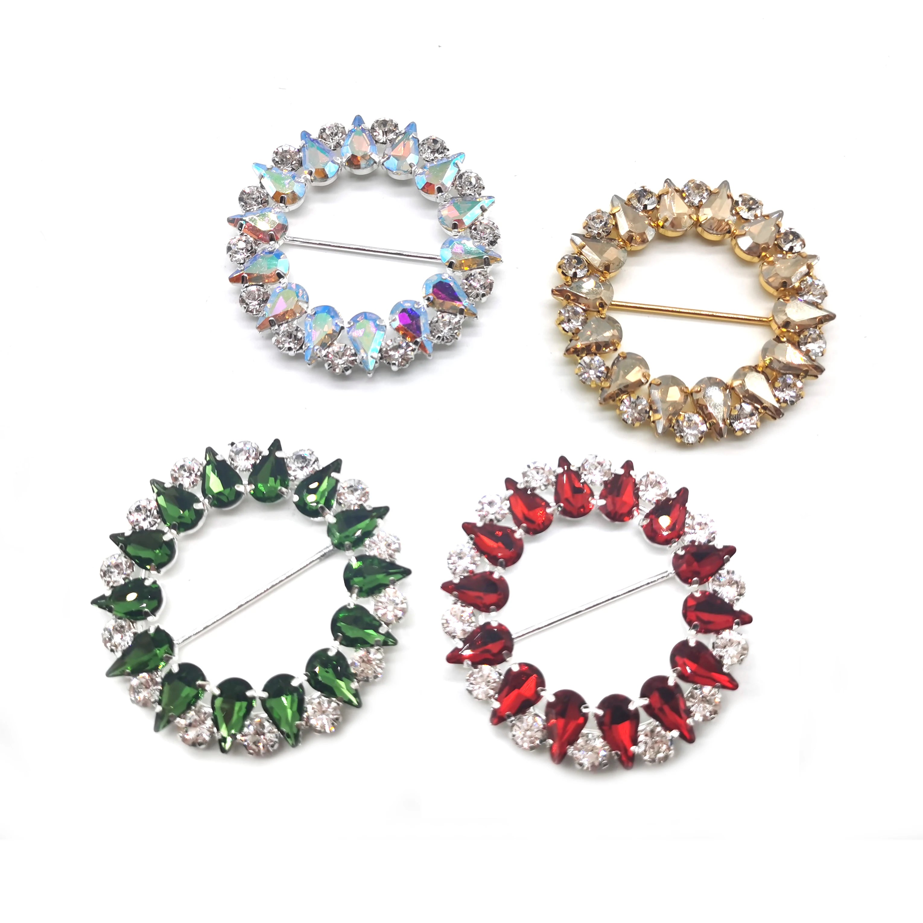 Colorful Round Shape Diamante Rhinestone Belt Buckle Rhinestone Buckle Slider Custom Buckle for Chair Sash