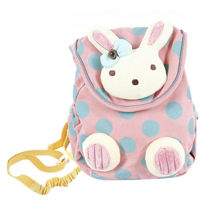 In Stock Pink Toddler Backpack Anti-lose Leash Kid Bag Cute Cartoon Rabbit School Bags Children Kids Backpack