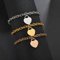 2025 Rose Gold Jewelry Wholesale Korea Style Fashion High Grade Charm Bracelet Blank Heart Pendant Custom Bracelet Women