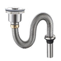 BANGQI Modern Polished Stainless Steel Flexible S-bend Drainage Basin Pipes Deodorant Bathtub Drain Hose Water Strainer Kitchen