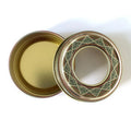Empty Round 1g 2g Saffron Packaging Gold Metal Saffron Tin Boxes with Clear Window Lid