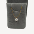 Wholesales Natural Freshwater Round Pearls Pendant Choker Necklacestainless Steel PVD 18k Gold Plating Snake Chain 9-10 mm AAA