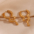 PVD Gold Plated Jewelry Melting Style Huggie Earring Waterproof Jewelry Stainless Steel Jewelry