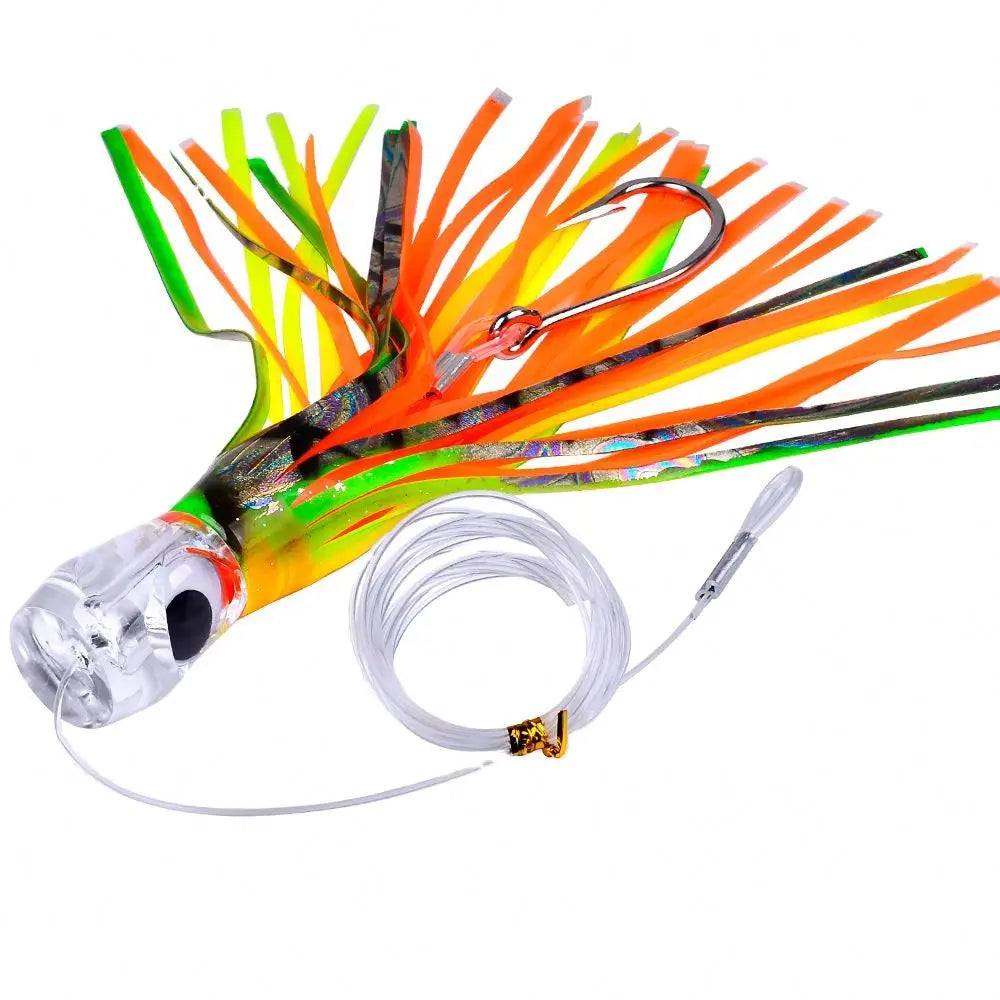 96G Deep Sea Fishing Lure Copper Head Octopus Squid Skirt Bait Big Game Fishing Marlin Tuna Trolling Lure for Wahoo Saltwater