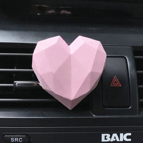 Pink Heart Shaped Ceramic Car Vent Clip Air Freshener Scented Porcelain Flower Home Aroma Fragrance Essential Oil Diffuser