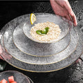 Set of 7 Transparent Charger Plate Crystal Glass Bowls and Plates Dinner Set