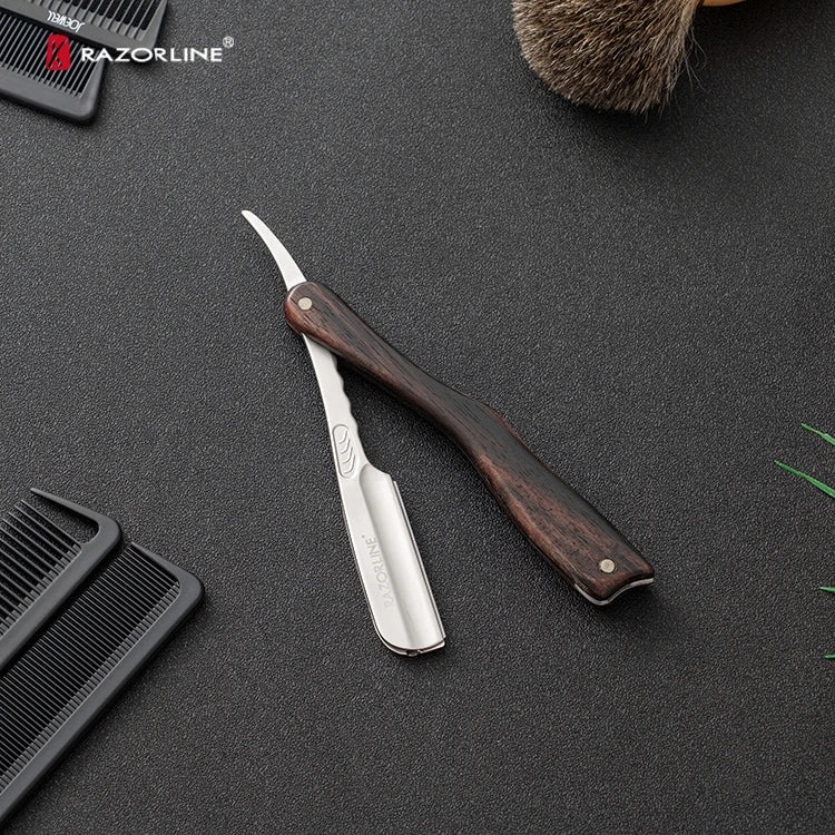 RAZORLINE H15WB Stainless Steel Shaving Razor for Men with Single Blade Black Fancy Wooden Handle Face & Body Use Non-Disposable
