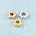 Custom Fine Stainless Steel Silver Rose Gold Black Plated Metal Flat Round Spacers Beads for Personalized Jewelry Making
