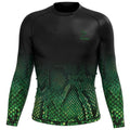 Rise Sports Wear Custom logo Green Snake Bjj Sublimation Camisetas Compression Shirt Mma Rash Guard