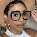 Custom Logo Anti Blue Glasses Frame Women Vintage Metal Optical Transparent Eyeglasses Frame Polygon Blue Blocking Eyeglasses