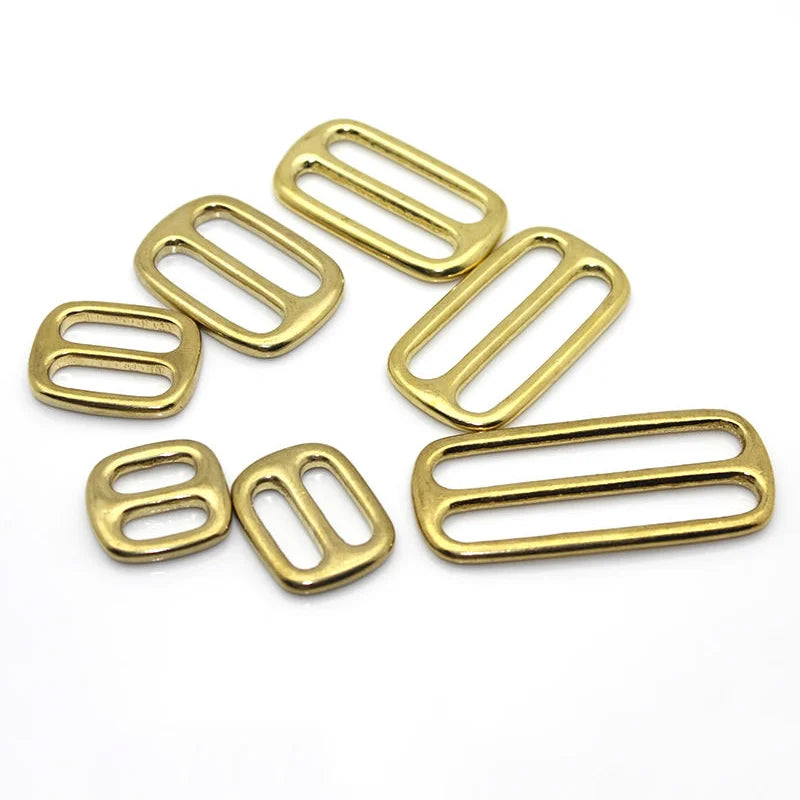 Cloxy Brass Bag Hardware 13-50mm Adjusting Tri-Glide Slider Buckle for Bag Strap Webbing Belt Square Adjustable Tri Glide Slider
