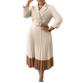 Wholesale African Women Dresses Plus Size Church Dresses for Ladies Elegant With Belt Fashion Women Pleated Dress
