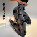 YIYI High Waist Butt Lift Workout Tie Dye Tight Yoga Side Hollow Out Pants Ruched Booty Sport Seamless Yoga Leggings for Women