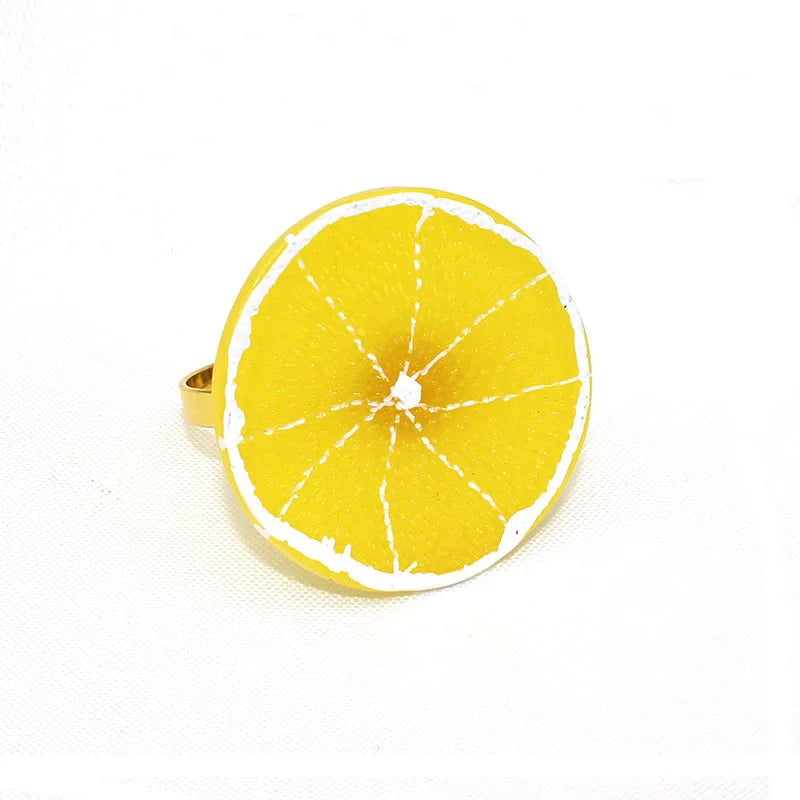 Wholesale Fruit Napkin Holder Watermelon and Lemon Napkin Ring for Hawaiian Party Decorations