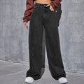 High Fashion Women's Classic High-Waisted Loose Wide-Leg Jeans Breathable Casual Woven Trousers in Denim Fabric Pantalon Femme