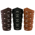 New Punk Rock Leather Wax Rope Circular Ring Buckle Wrist Bracelet Strap Bracelet Hand Arm Guard