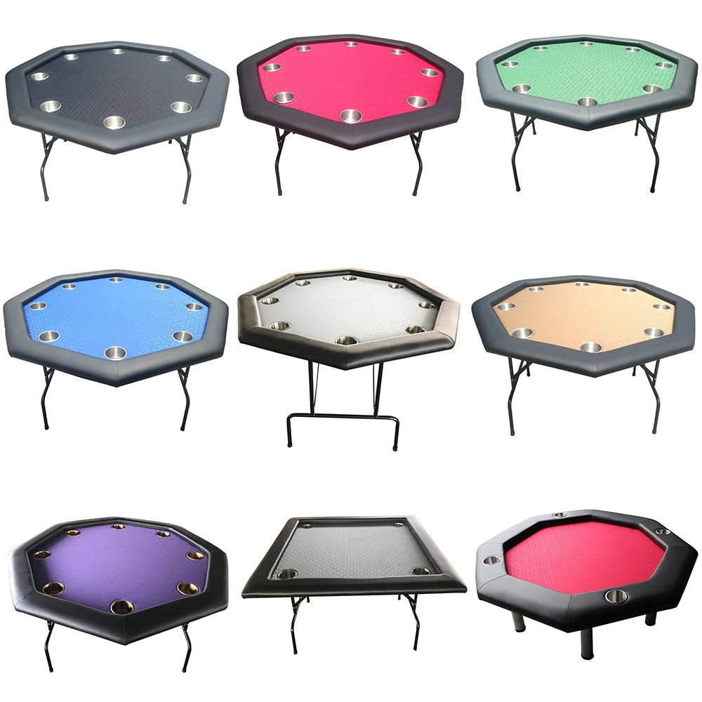 Wholesale JIAYI JY-T03 Blue 120x120x75cm Foldable 48"Octagon Poker Table Top Espn Texas Hold'em 22KG 50deck