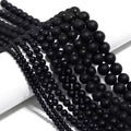 Wholesale 4mm 6mm 8mm Natural Stone Beads Matte Black Onyx Gemstone Beads Loose Beads for Jewelry Making
