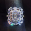 CAOSHI Newly Designed Women's Engagement Ring for Gorgeous Big Square Shaped Crystal 3A Zircon Silver Plated Rings Women Jewelry