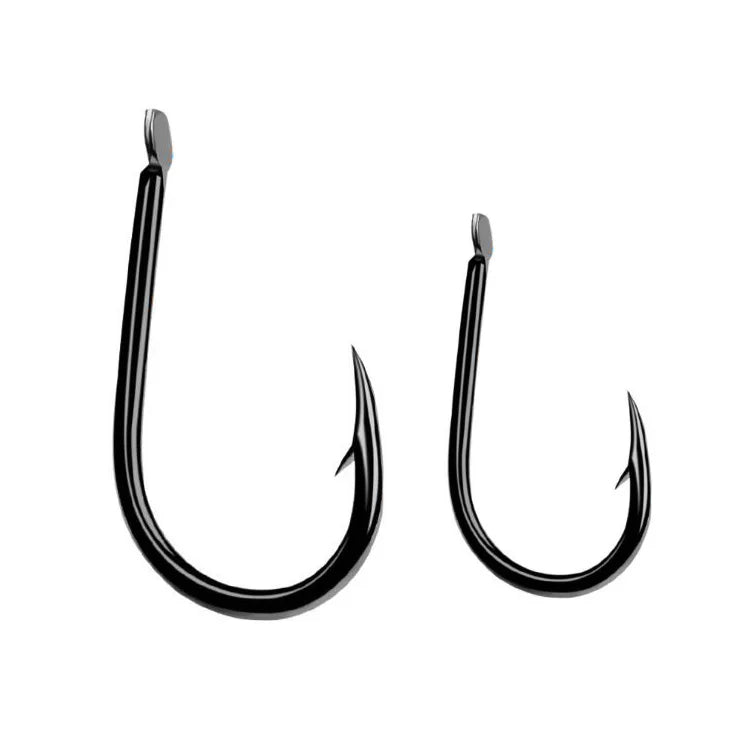 WEIHE 200pcs/set 1#-15# Fishing Tackle Black Color Jig Big Hook Treble Hooks