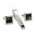 Wholesale Black Color Enamel Elegant Cufflinks Tie Clips Custom Mens Suit Shirt Fashion Accessory Wedding Tuxedo Trendy Jewelry
