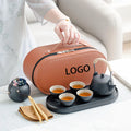European Design Style Gift Product Chinese Ceramic Purple Clay Pot Cup Tea Set with Travel Bag Includes Tea Canister
