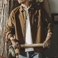 Wholesale Spring Plain Vintage 100% Cotton Stand Collar Breathable Washed Safari Mens Denim Shirt Jacket Plus Size