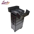 Professional Makeup Trolley Case 4 in 1 Folding Trays  Aluminum Frame Rolling Cosmetic Case Beauty Makeup Travel Case